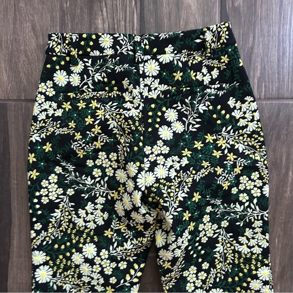 Anthropologie Current Air Daisy Floral Jacquard Slim Straight Trouser Pants XS - Picture 8 of 9